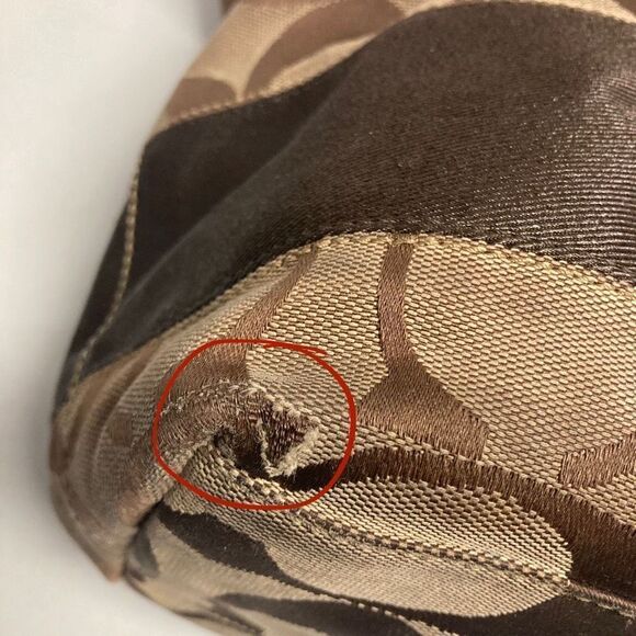 COACH Canvas Signature Logo Bag Brown With Dust Bag 10125 - Picture 5 of 14